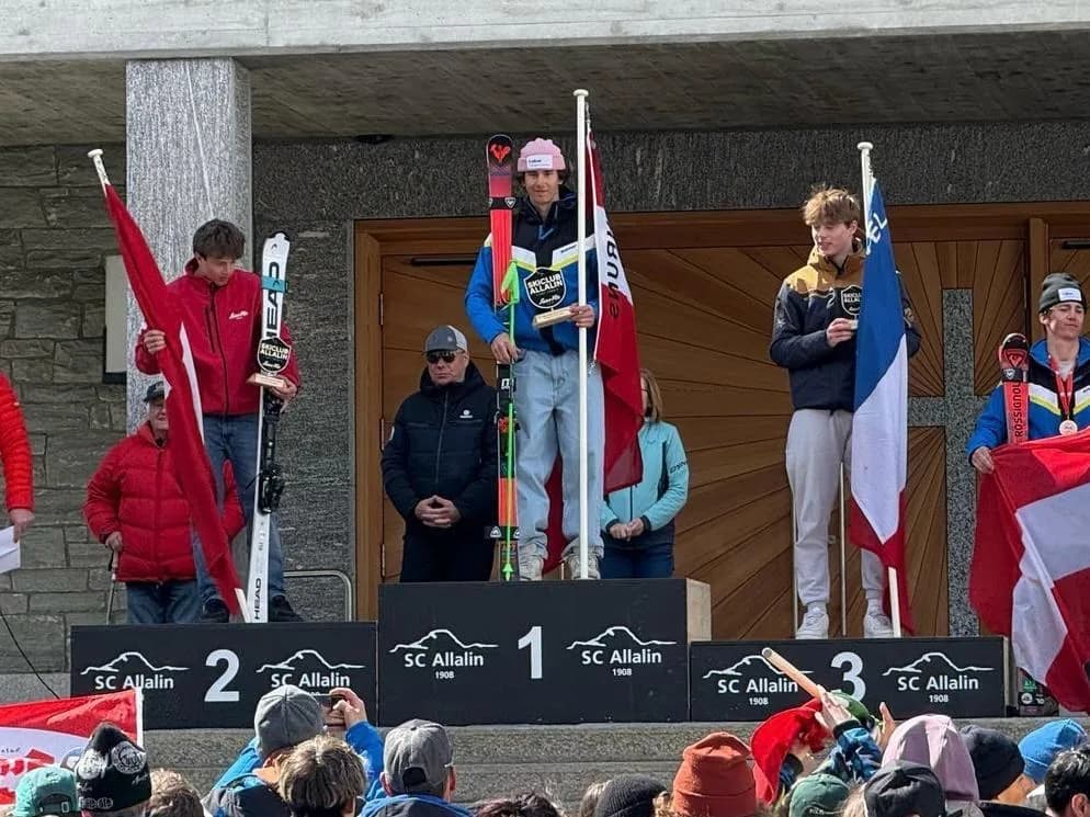 Podium ceremony with Austrian flags