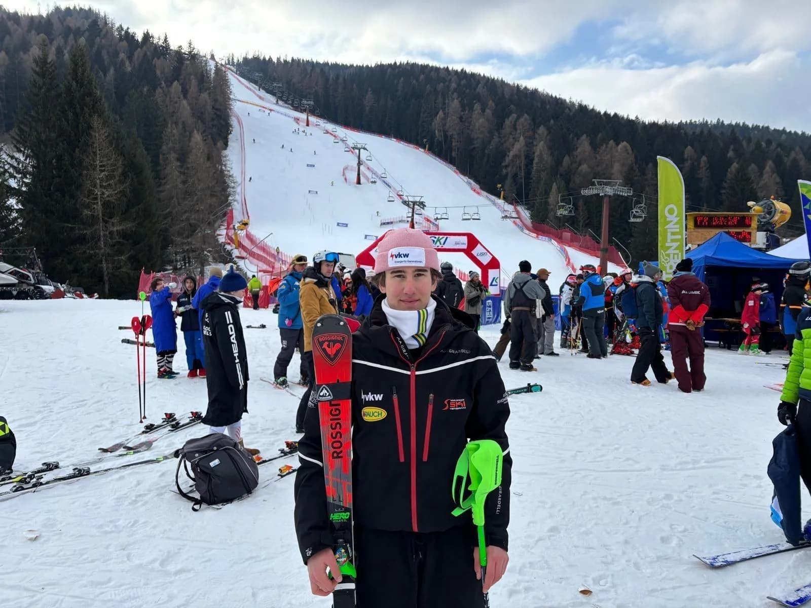 Race finish area with spectators