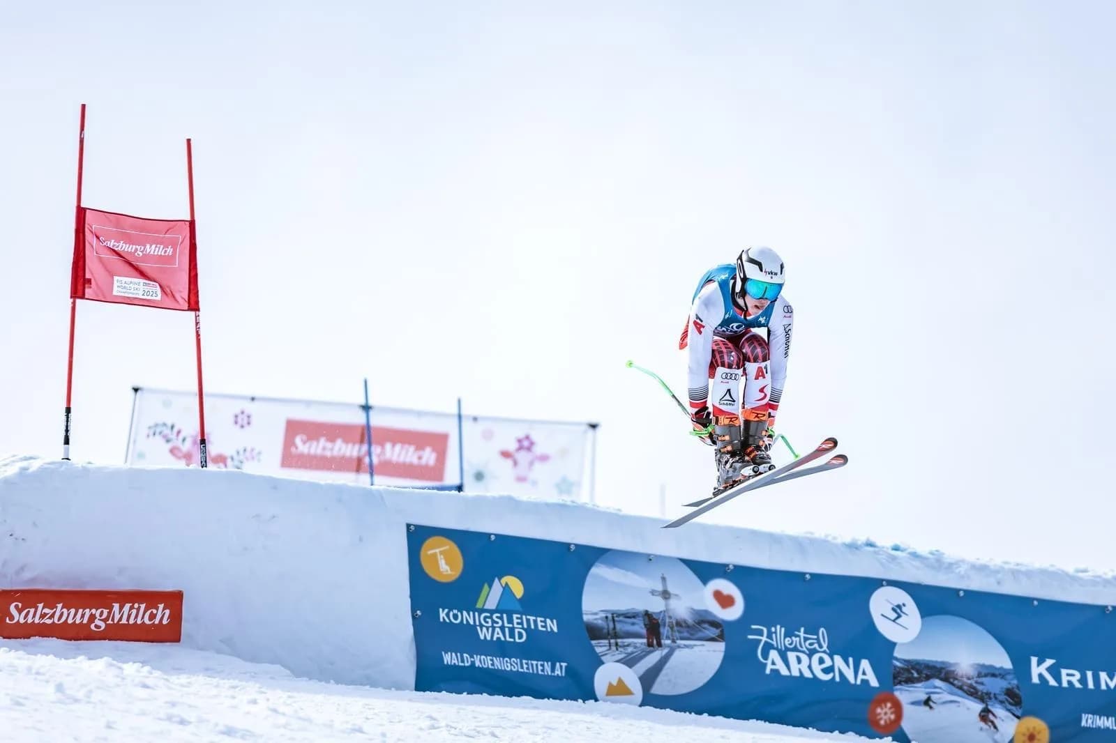 Kevin Schmidle airborne over a roll during a race