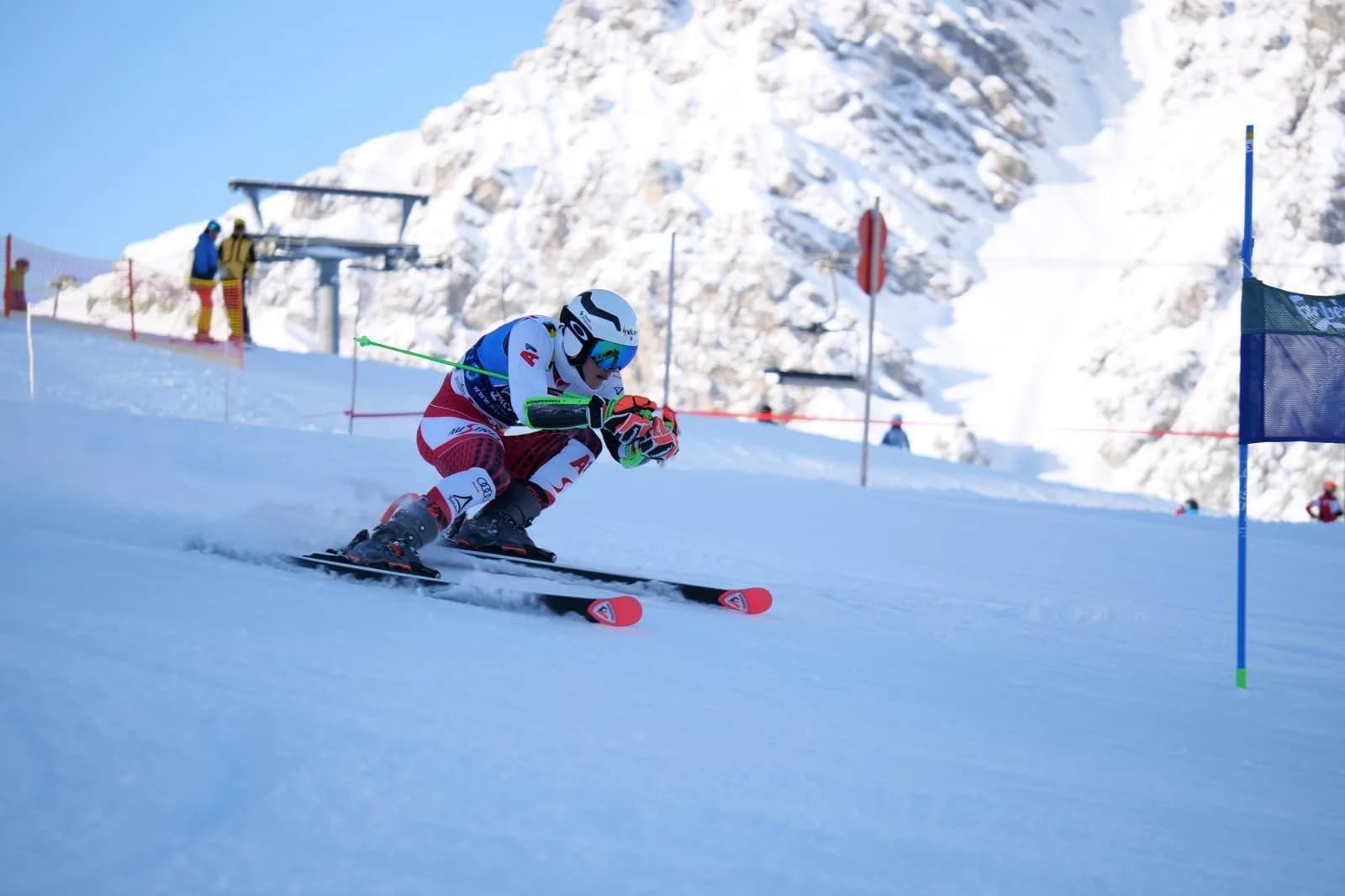 Kevin Schmidle clearing slalom gates